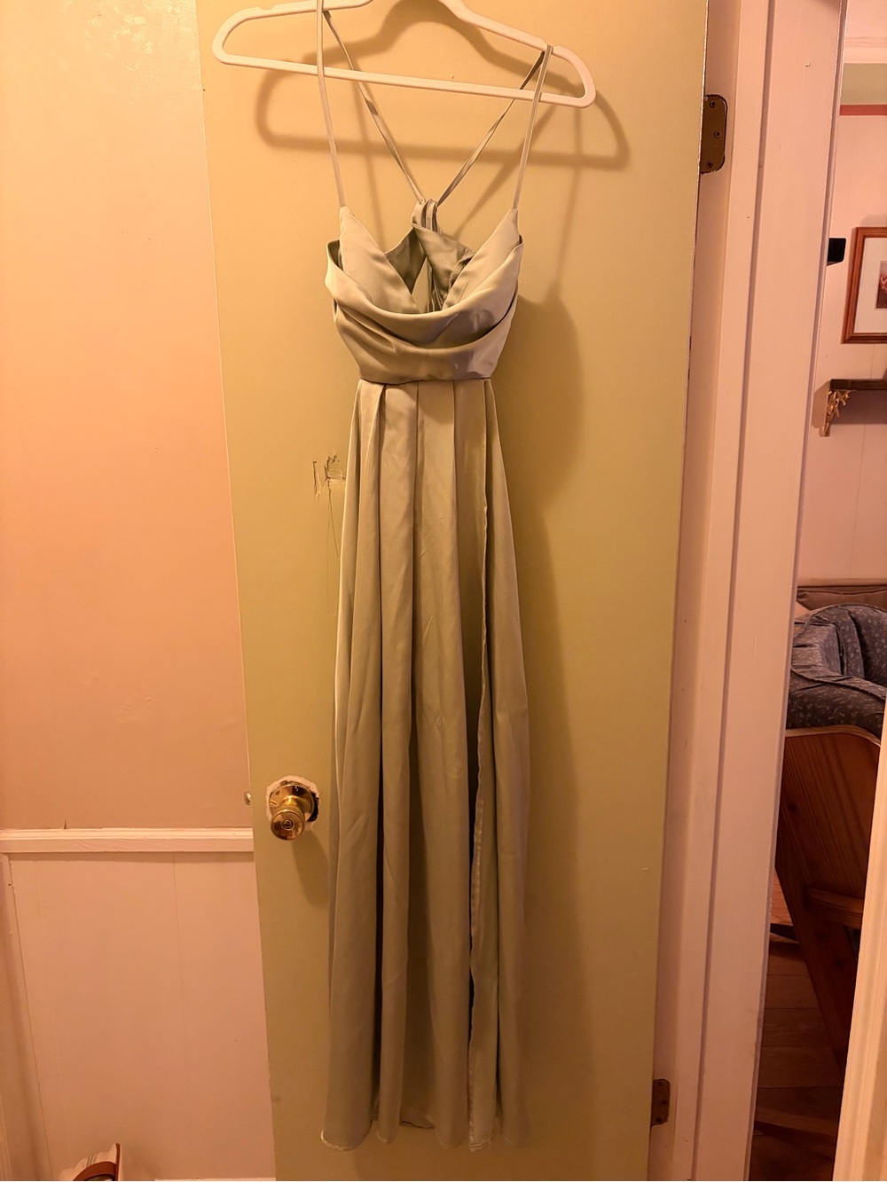 Hello Molly Sage Green Cowl Neck Strappy Maxi Dress